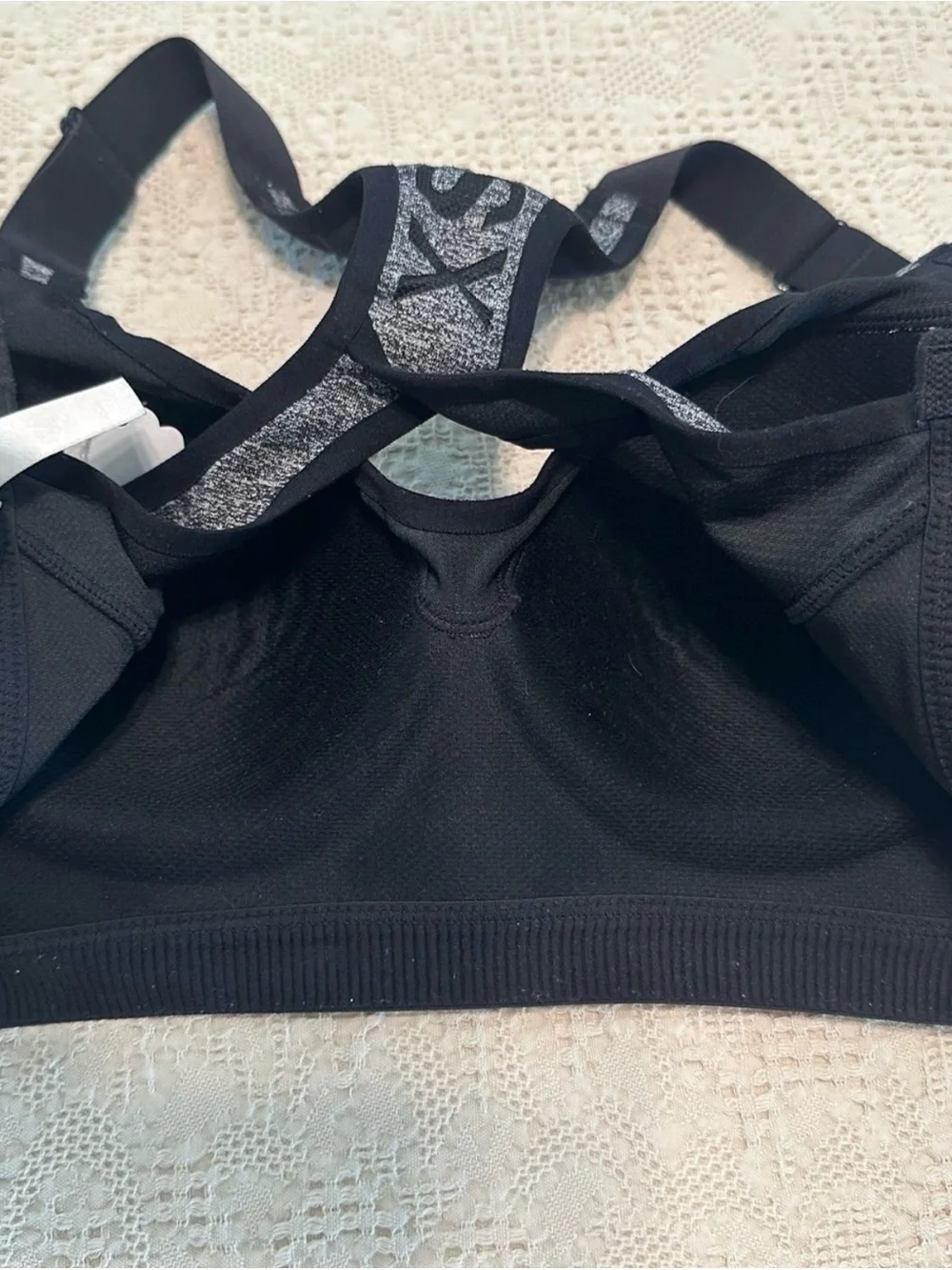 Victoria's Secret VSX Sport Heathered Black & Gray Racerback Sports Bra 32C - Picture 7 of 9
